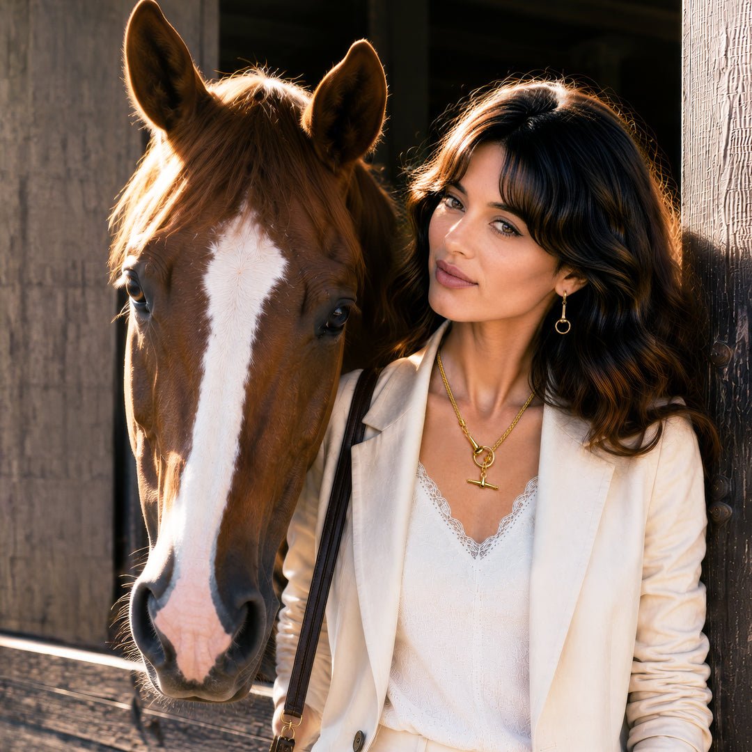 Urban Equestrian  Odeza - Wrap Around Horse Bit Bracelet in Gold