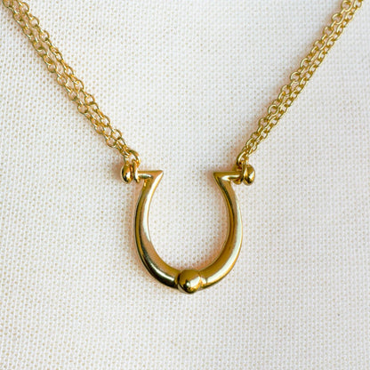 Urban Equestrian  Omega - Equestrian Horseshoe Necklace in Gold