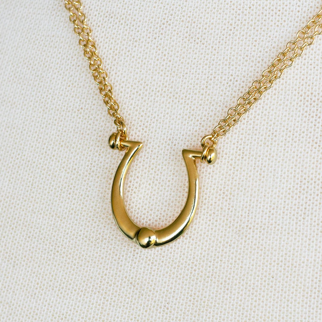 Urban Equestrian  Omega - Equestrian Horseshoe Necklace in Gold