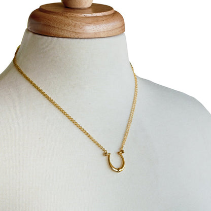 Urban Equestrian  Omega - Equestrian Horseshoe Necklace in Gold