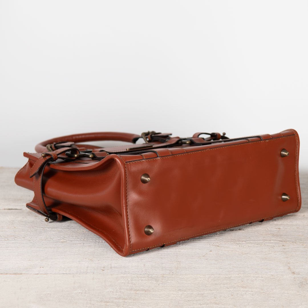 Urban Equestrian  Paddock -  Halter Tote Luxury Leather Handbag in Cognac