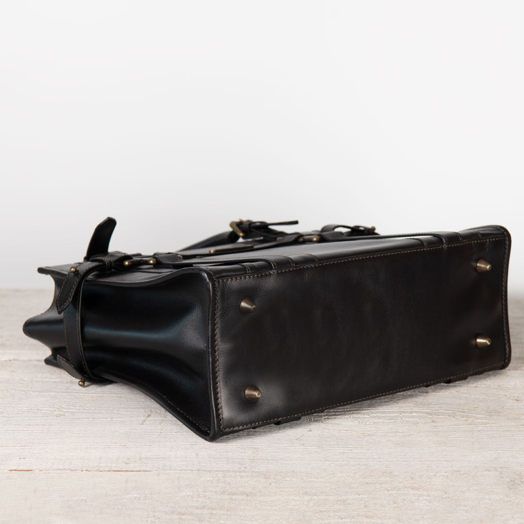 Urban Equestrian  Paddock -  Halter Tote Luxury Leather Handbag in Black