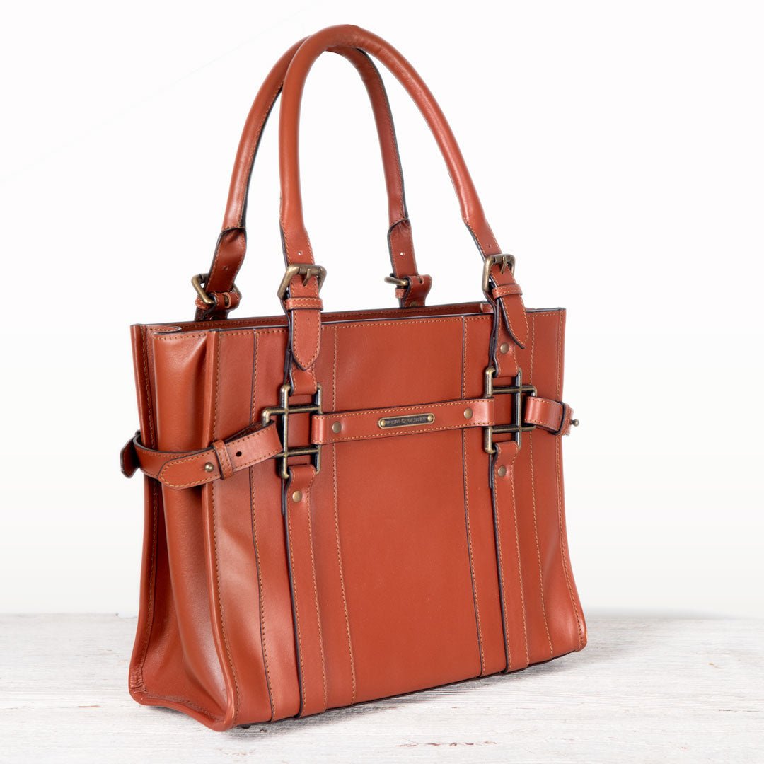 Urban Equestrian  Paddock -  Halter Tote Luxury Leather Handbag in Cognac