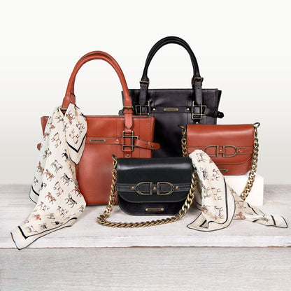 Urban Equestrian  Paddock -  Halter Tote Luxury Leather Handbag in Cognac