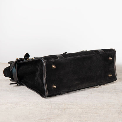Urban Equestrian  Paddock -  Halter Tote Luxury Leather Handbag in Black on Black