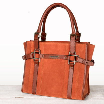 Urban Equestrian  Paddock -  Halter Tote Luxury Leather Handbag in Cognac on Cognac