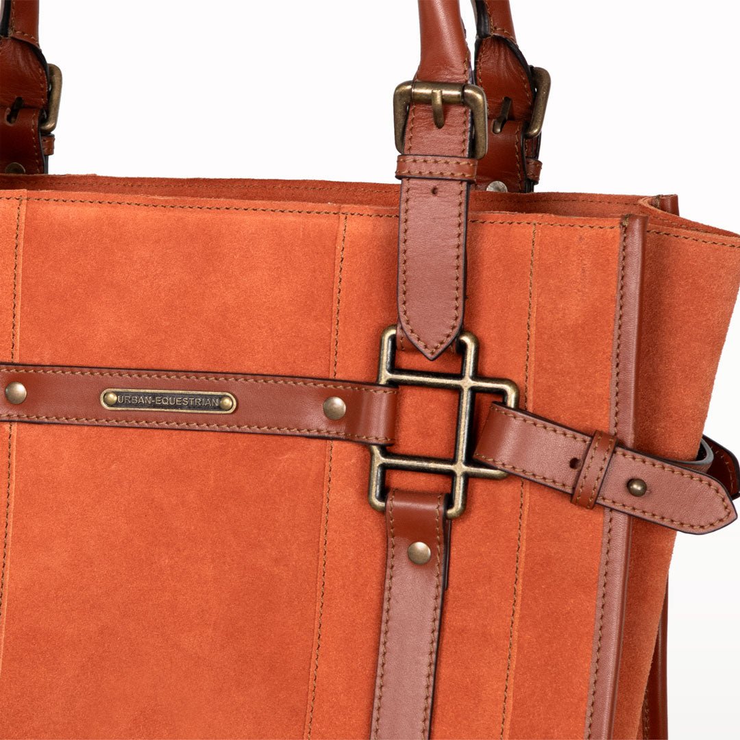 Urban Equestrian  Paddock -  Halter Tote Luxury Leather Handbag in Cognac on Cognac