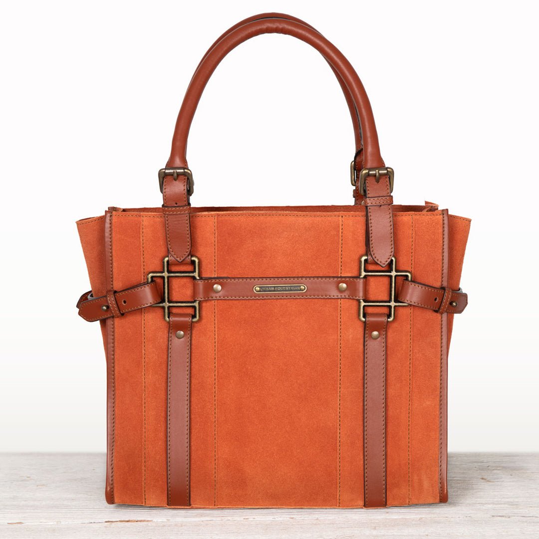 Urban Equestrian  Paddock -  Halter Tote Luxury Leather Handbag in Cognac on Cognac