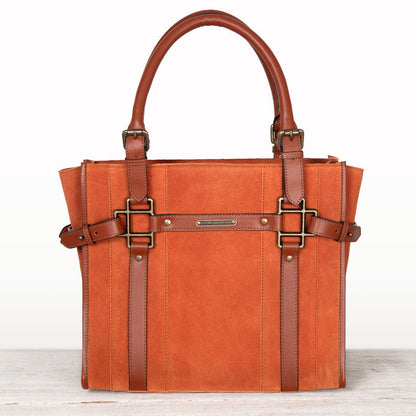 Urban Equestrian  Paddock -  Halter Tote Luxury Leather Handbag in Cognac on Cognac