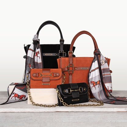 Urban Equestrian  Paddock -  Halter Tote Luxury Leather Handbag in Cognac on Cognac