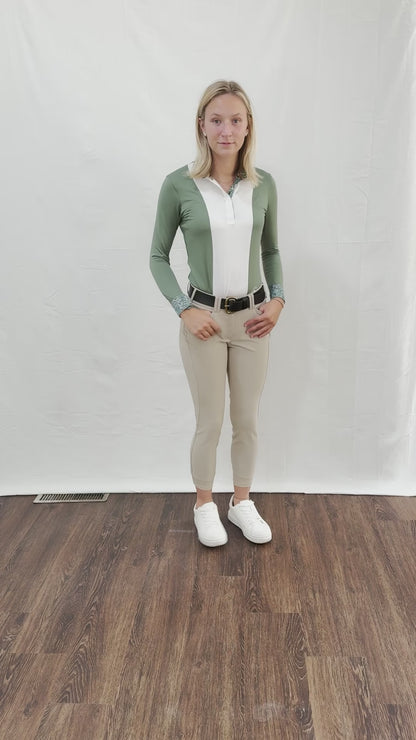 Essex Classics Ladies "Green" Luna Performance Long Sleeve Show Shirt - Sale