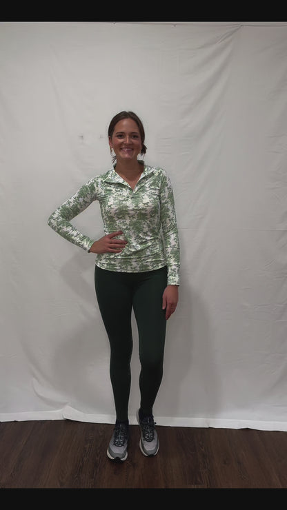 Dapplebay Equestrian Toile 1/4 Zip Light Riding Top - Long Sleeve