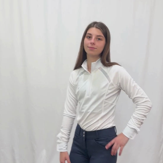 Equinavia Women's Ingrid Long Sleeved Show Shirt video view in white