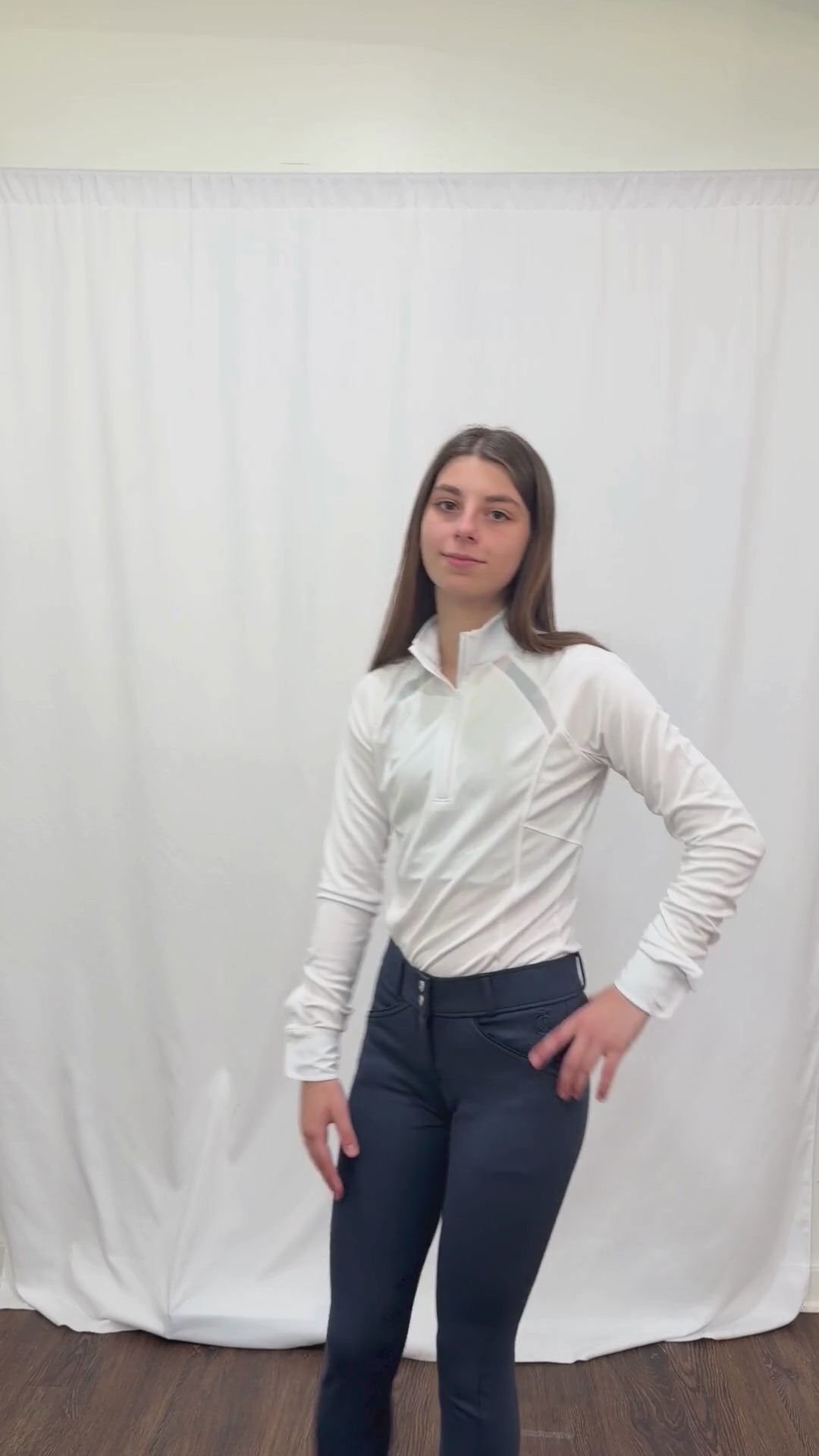 Equinavia Women's Ingrid Long Sleeved Show Shirt video view in white