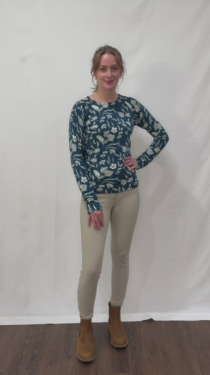 Kastel Sailor Blue French Tulip Crewneck Sweater