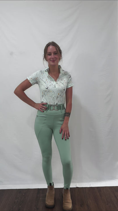 Dapplebay Dragonfly Meadow 1/4 Zip Short Sleeve Riding Top