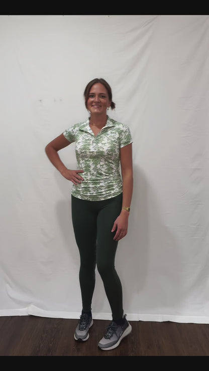 Dapplebay Equestrian Toile 1/4 Zip Short Sleeve Riding Top