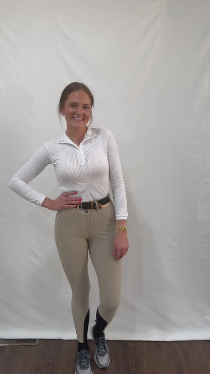 Tailored Sportsman Ladies TechLight Front Zip Boot Sock Silicone Patch Breeches