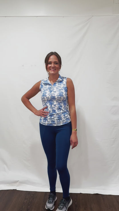 Dapplebay Equestrian Toile 1/4 Zip Sleeveless Riding Top