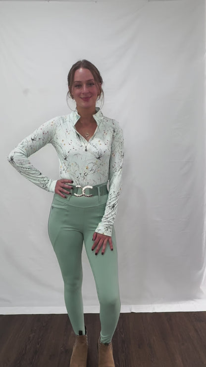 Dapplebay Dragonfly Meadow 1/4 Zip Long Sleeve Riding Top