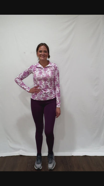 Dapplebay Equestrian Toile 1/4 Zip Light Riding Top - Long Sleeve