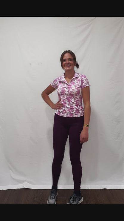 Dapplebay Equestrian Toile 1/4 Zip Short Sleeve Riding Top