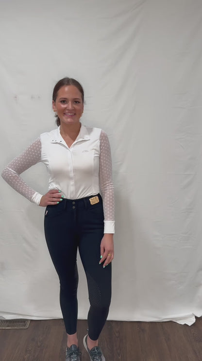 Tailored Sportsman Ladies TechLight Front Zip Boot Sock Silicone Patch Breeches