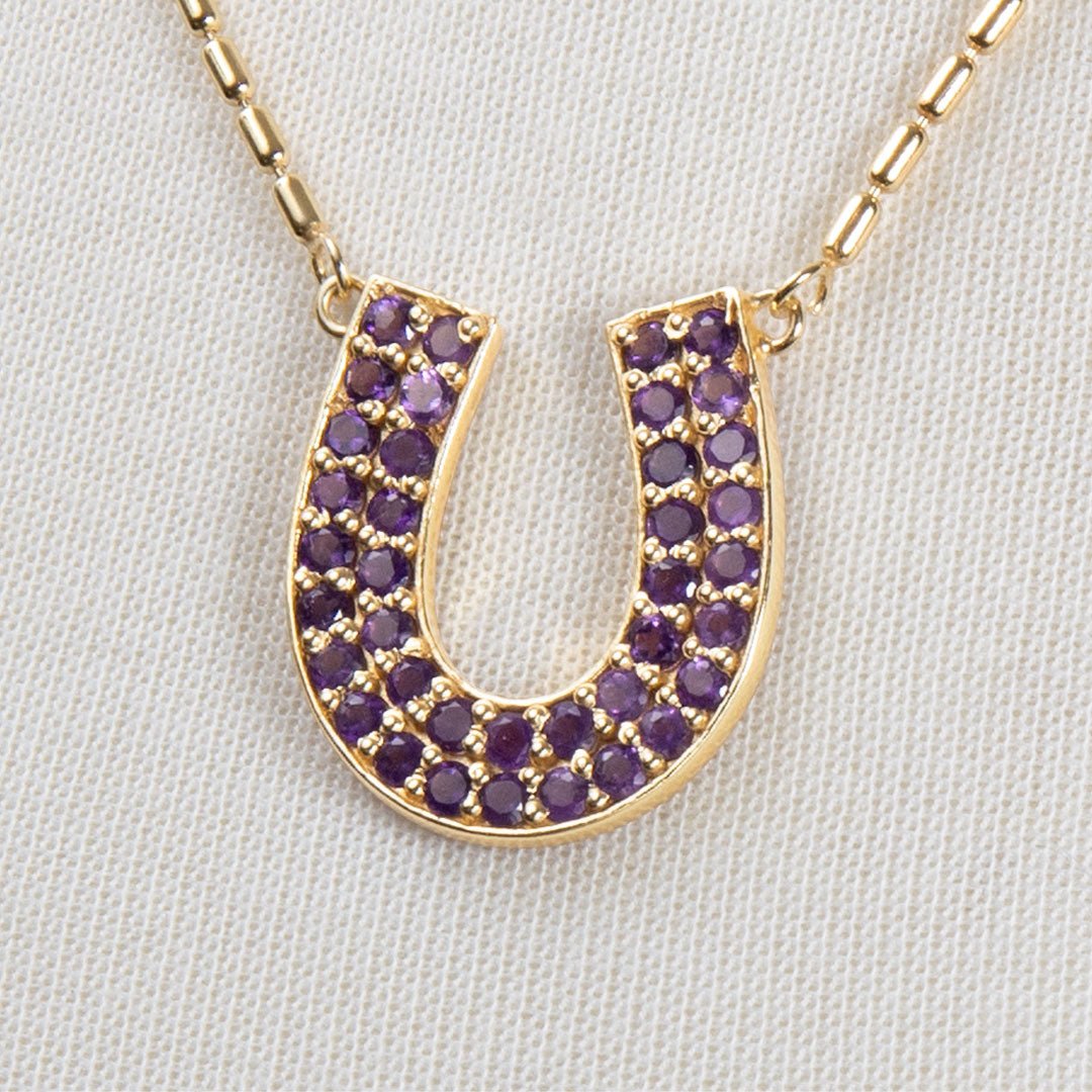 Urban Equestrian  Prism - Amethyst Equestrian Horseshoe Necklace Or Choker