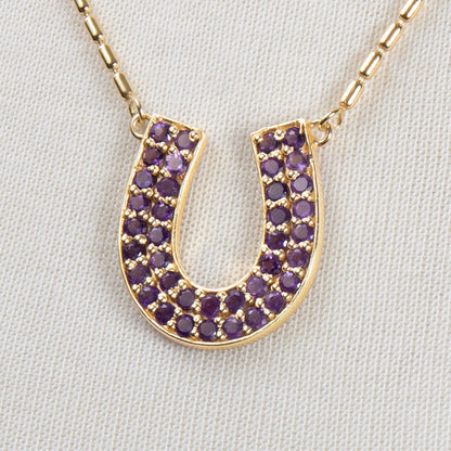 Urban Equestrian  Prism - Amethyst Equestrian Horseshoe Necklace Or Choker