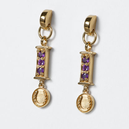 Urban Equestrian  Prism - Amethyst Horseshoe Coin Equestrian Bracelet