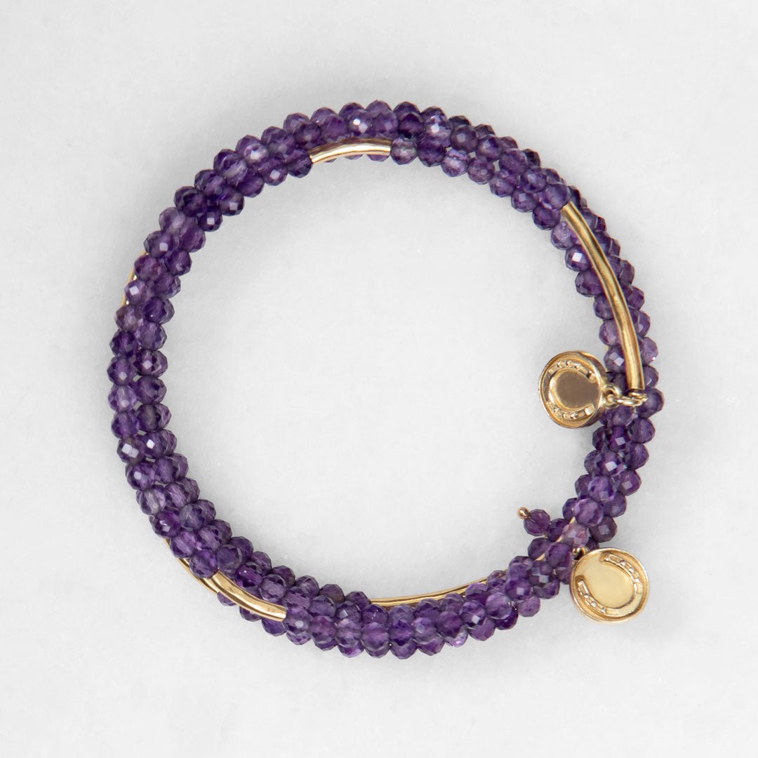 Urban Equestrian  Prism - Amethyst Horseshoe Coin Equestrian Bracelet