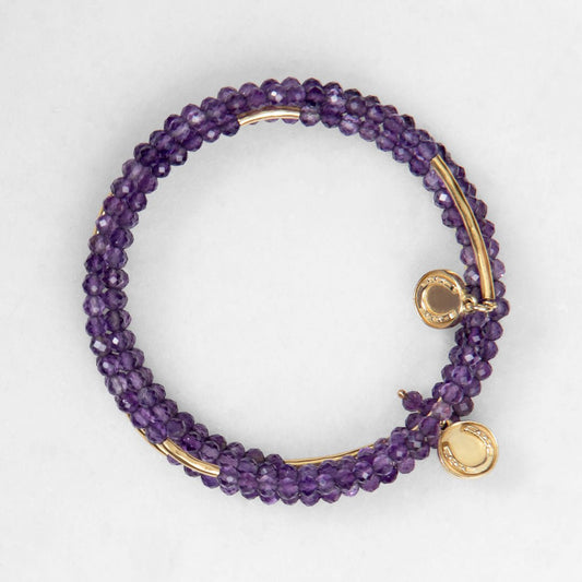 Urban Equestrian  Prism - Amethyst Horseshoe Coin Equestrian Bracelet