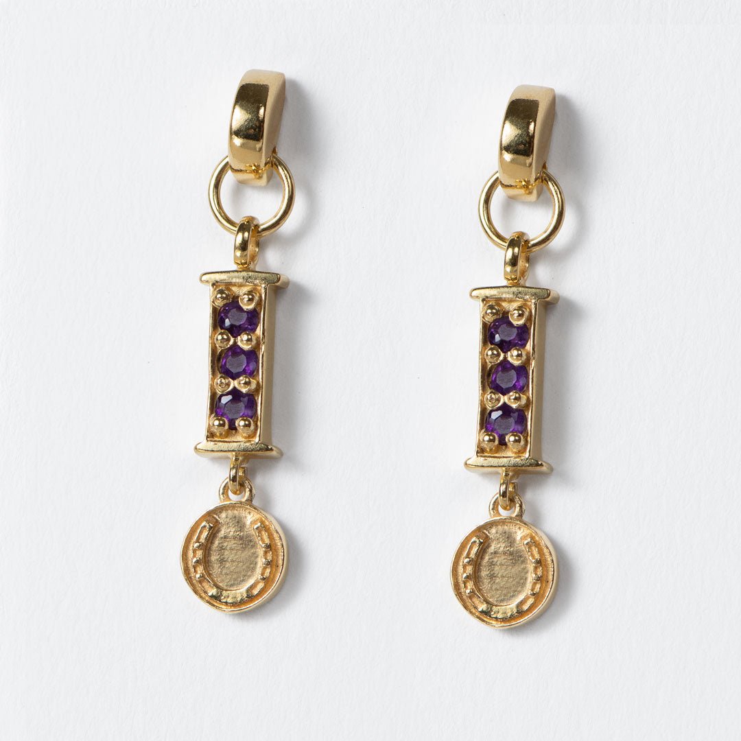 Urban Equestrian  Prism - Amethyst Pave Horseshoe Earring