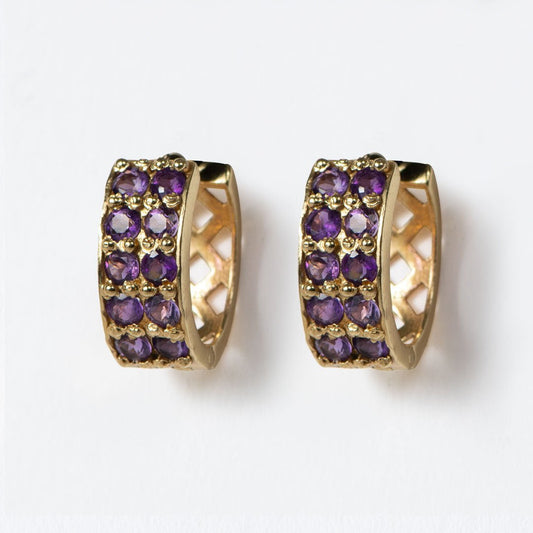 Urban Equestrian  Prism - Amethyst Pave Horseshoe Earring