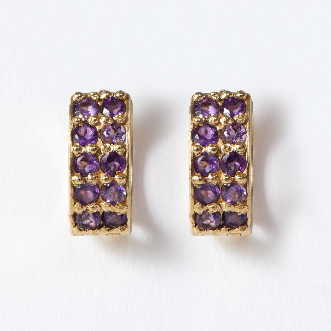 Urban Equestrian  Prism - Amethyst Pave Horseshoe Earring