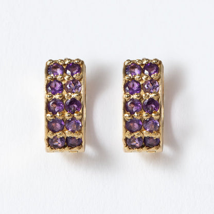 Urban Equestrian  Prism - Amethyst Pave Horseshoe Earring
