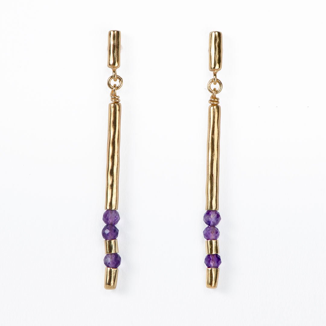 Urban Equestrian  Prism - Amethyst Pave Horseshoe Earring
