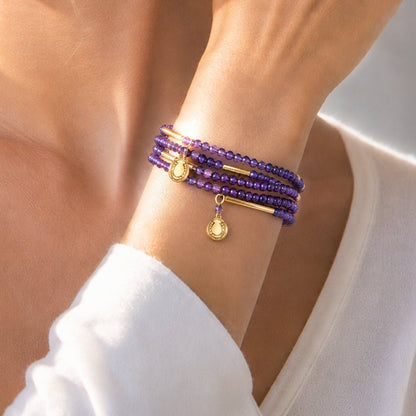 Urban Equestrian  Prism - Amethyst Pave Horseshoe Earring