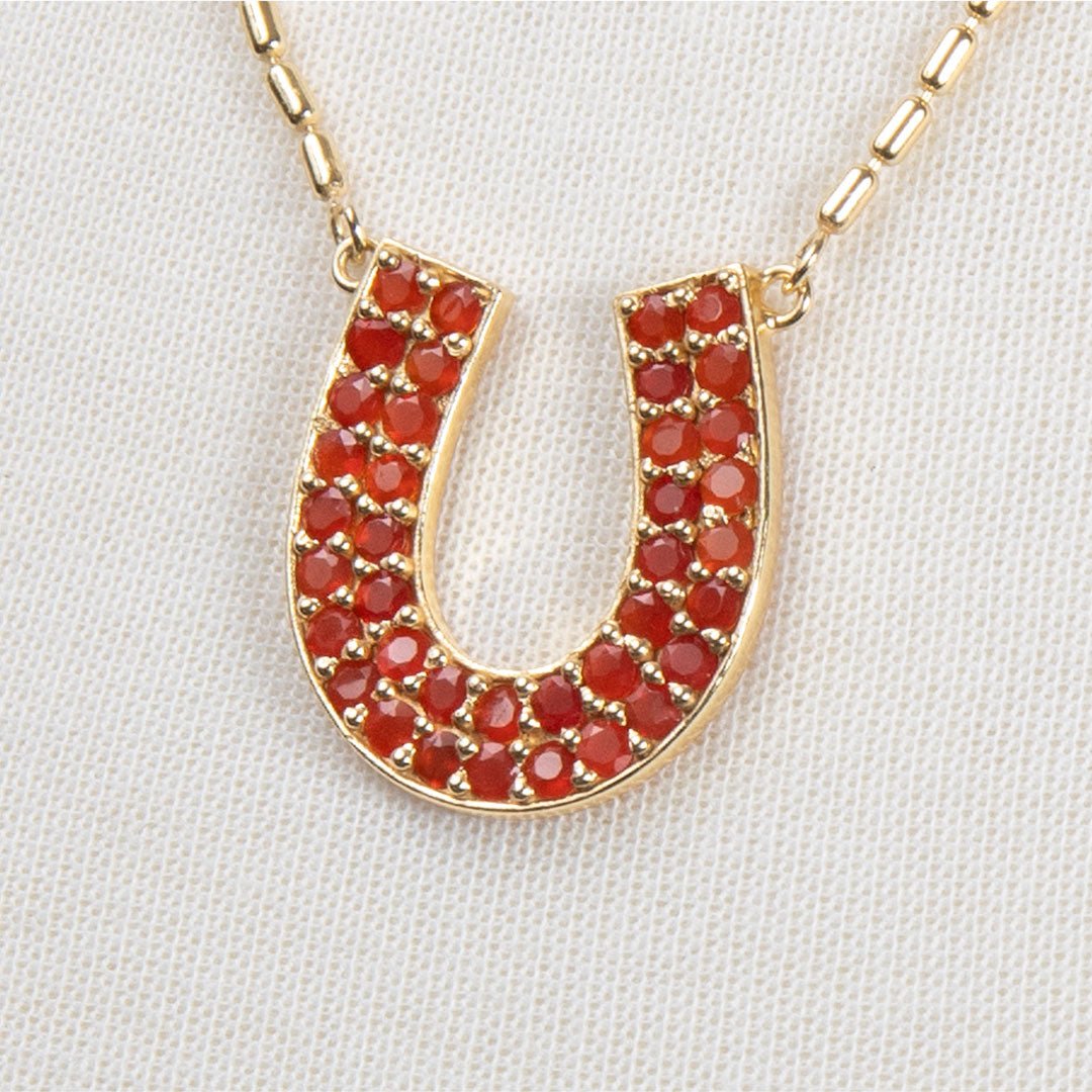 Urban Equestrian  Prism - Carnelian Equestrian Horseshoe Necklace Or Choker