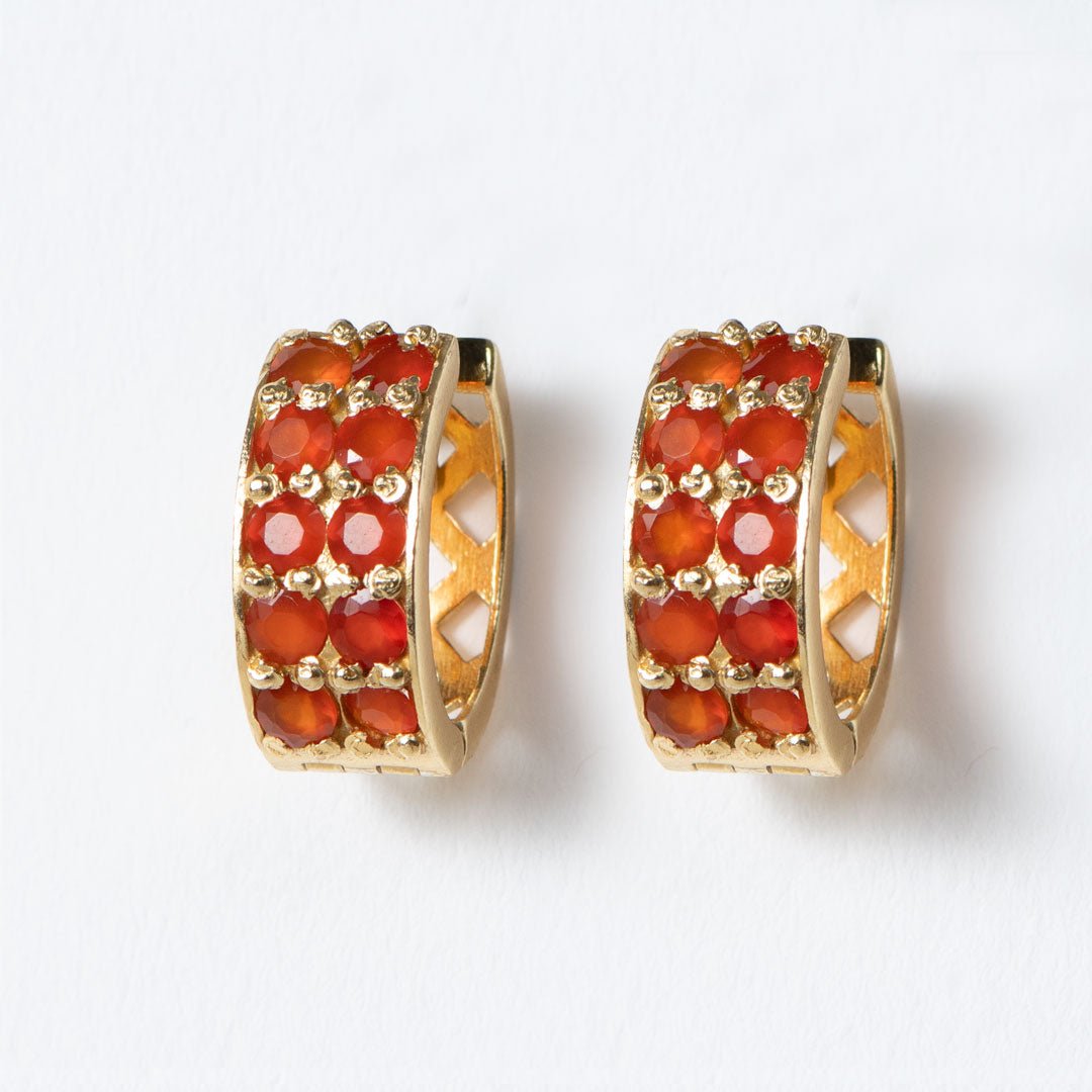 Urban Equestrian  Prism - Carnelian Horseshoe Coin Earring