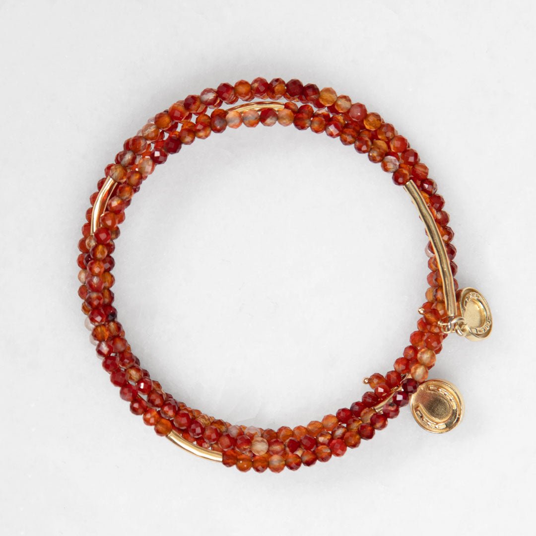 Urban Equestrian  Prism - Carnelian Horseshoe Coin Equestrian Bracelet