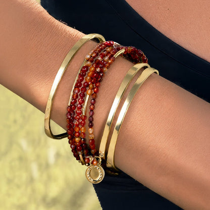 Urban Equestrian  Prism - Carnelian Horseshoe Coin Equestrian Bracelet