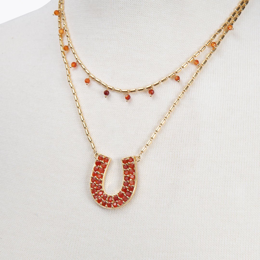 Urban Equestrian  Prism - Carnelian Horseshoe Coin Equestrian Bracelet