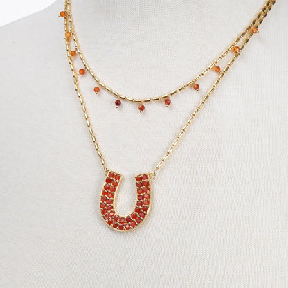 Urban Equestrian  Prism - Carnelian Horseshoe Coin Equestrian Bracelet