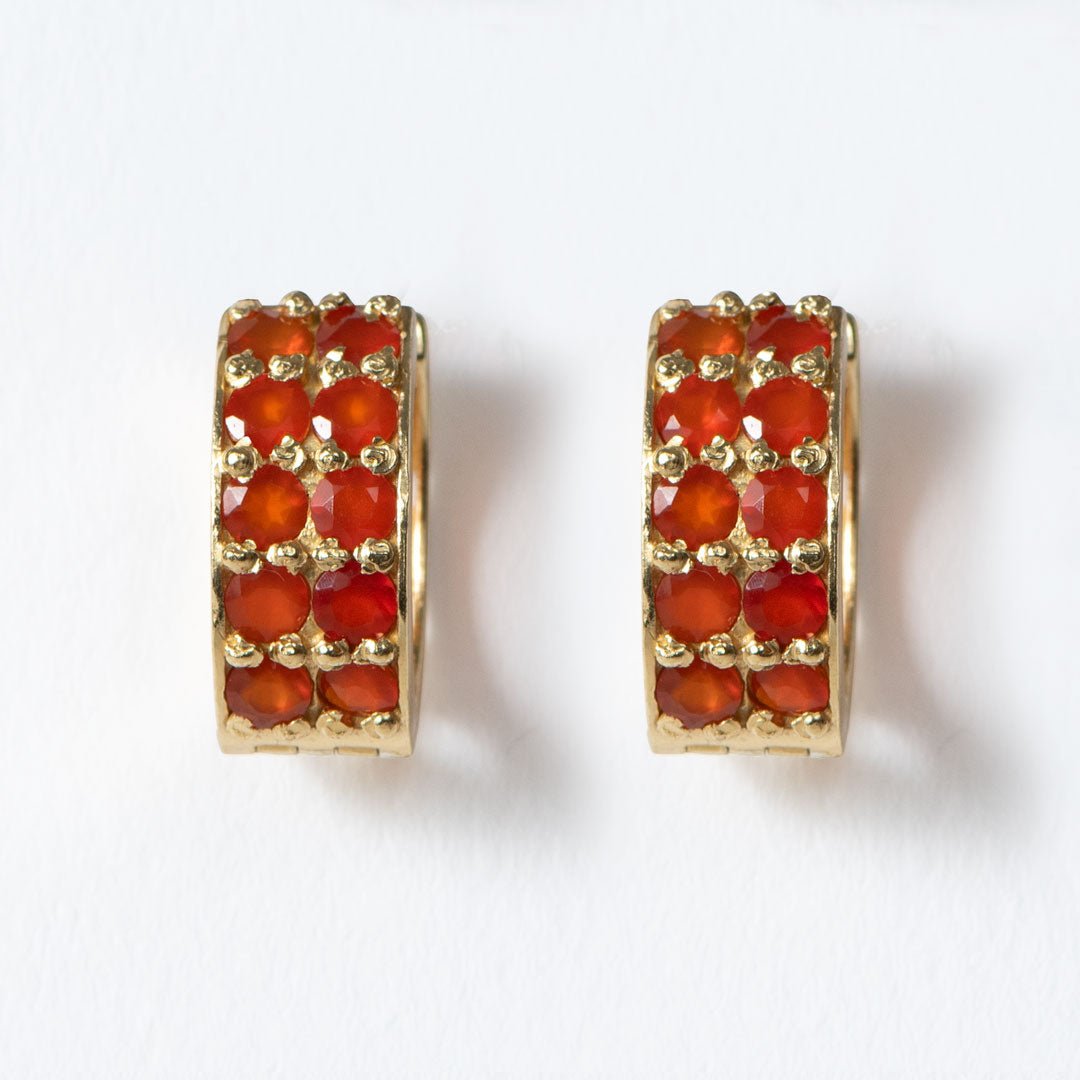Urban Equestrian  Prism - Carnelian Pave Horseshoe Earring