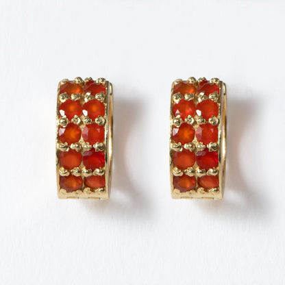 Urban Equestrian  Prism - Carnelian Pave Horseshoe Earring