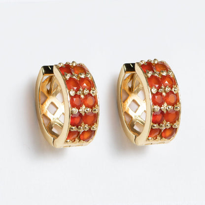 Urban Equestrian  Prism - Carnelian Pave Horseshoe Earring