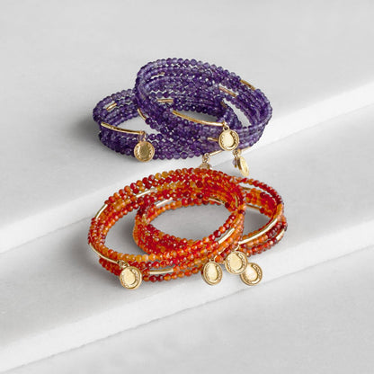 Urban Equestrian  Prism - Carnelian Pave Horseshoe Earring