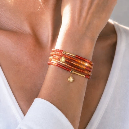 Urban Equestrian  Prism - Carnelian Pave Horseshoe Earring