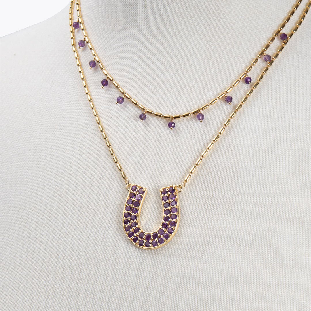 Urban Equestrian  Prism - Linea Amethyst Equestrian Earring
